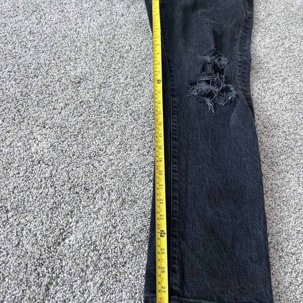 Free People Dark Grey Ripped Distressed Zip Fly Women’s Straight Leg Jeans 27 - Picture 7 of 11